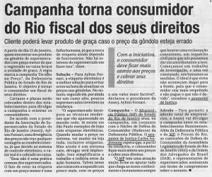 Imprensa - 02012014 - Campanha torna consumidor do Rio fiscal dos seus direitos - O Fluminense