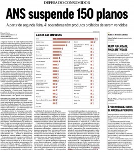 Imprensa - 14112013 - ANS suspende 150 planos